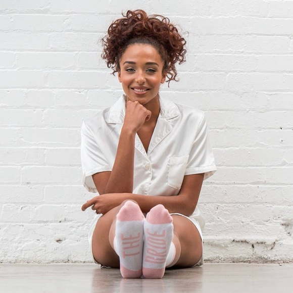 NWT Bridesmaid Bridal Party Socks Gray and Pink - Picture 9 of 10